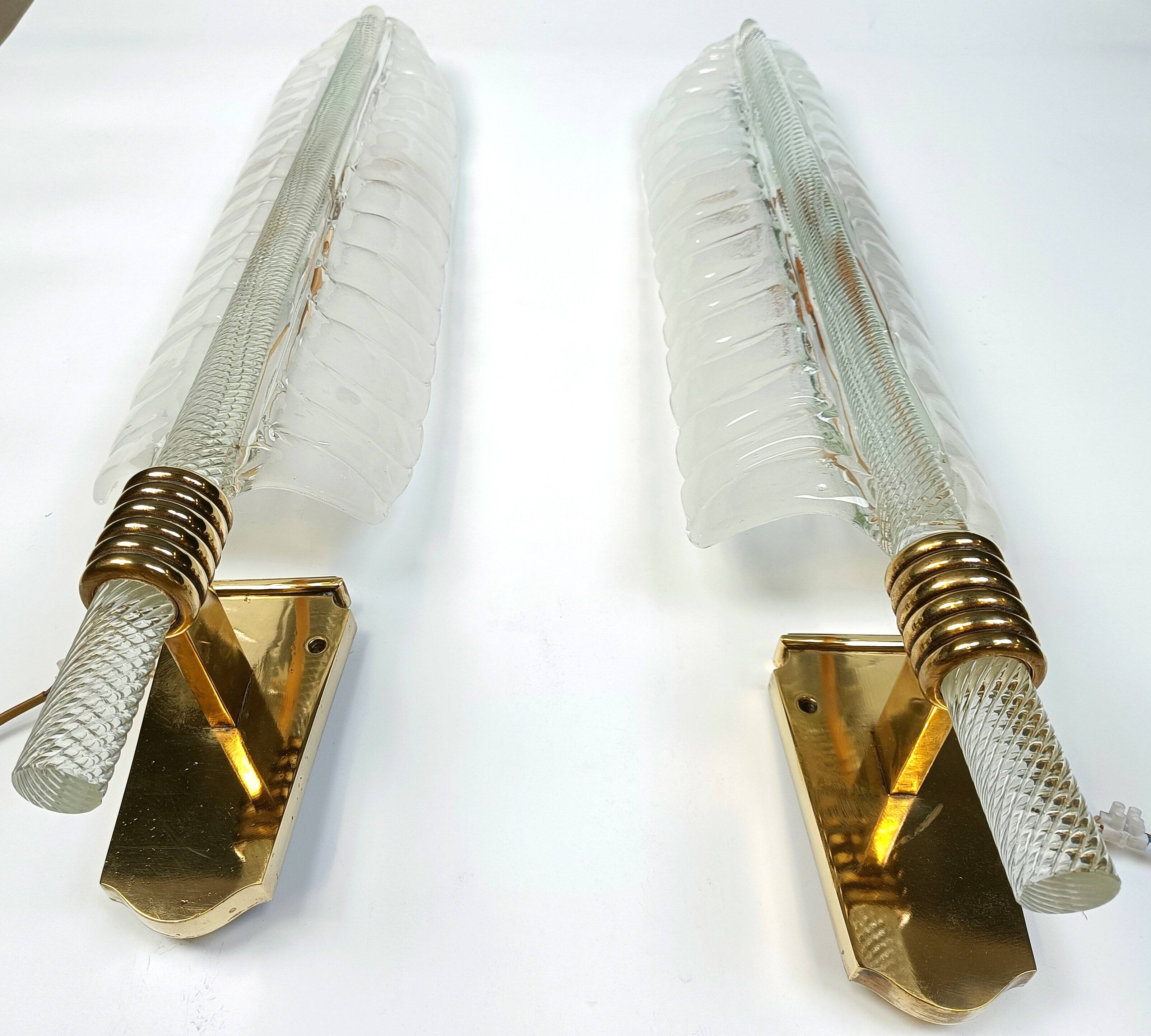 Pair of large wall lamps by Andre Arbus & Veronese, 1950s