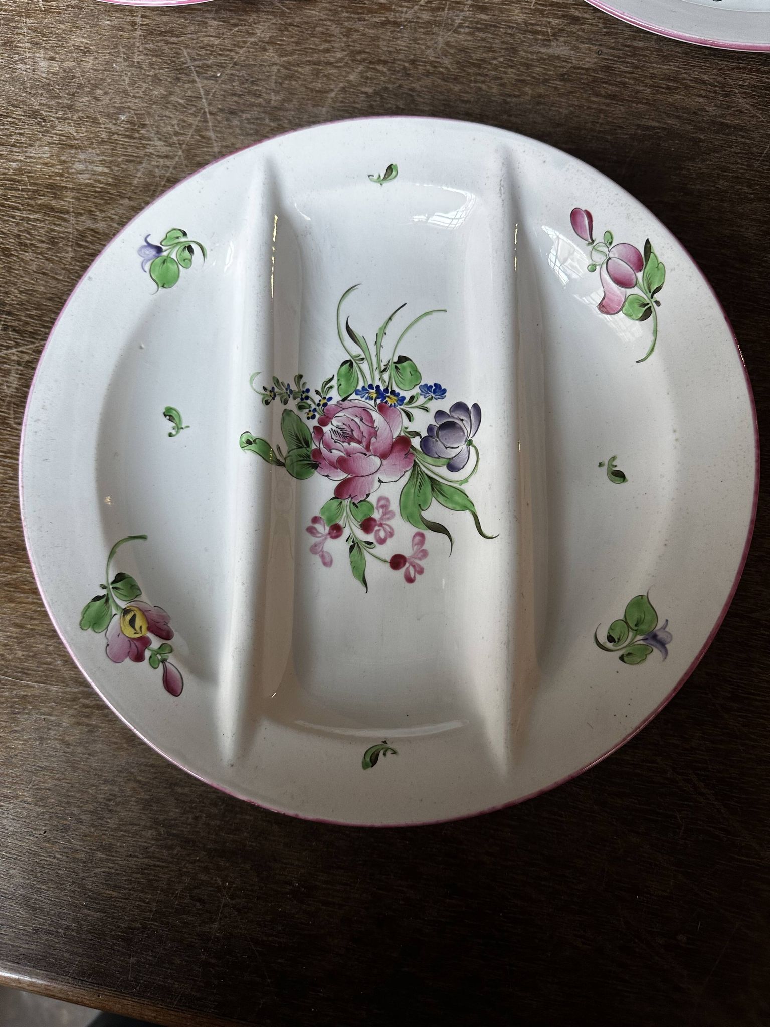 7 Asparagus Plates Late 19th Century Opaque Earthenware Luneville France