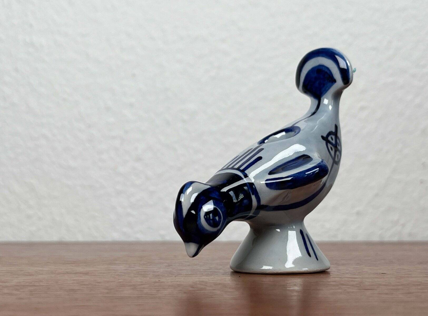 Ceramic bird candlestick from the Danish mid-century studio of Søholm, 1960s.