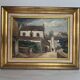Tableau : huile sur panneau vue de village