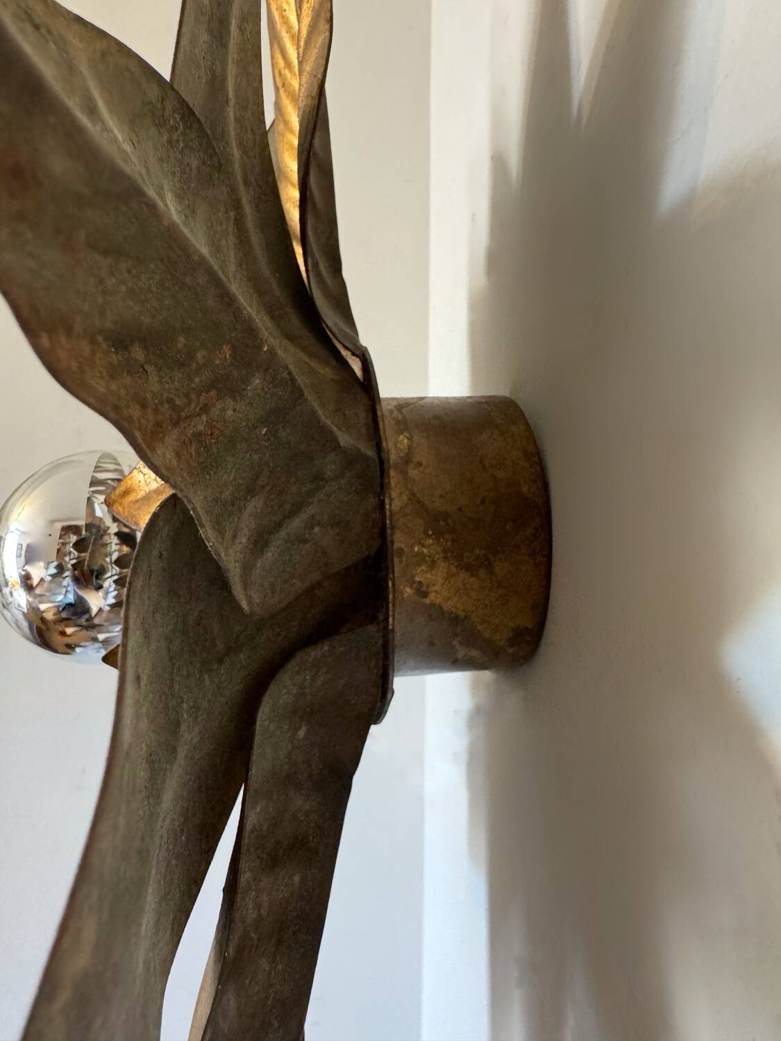 Golden flower wall light from the 70s