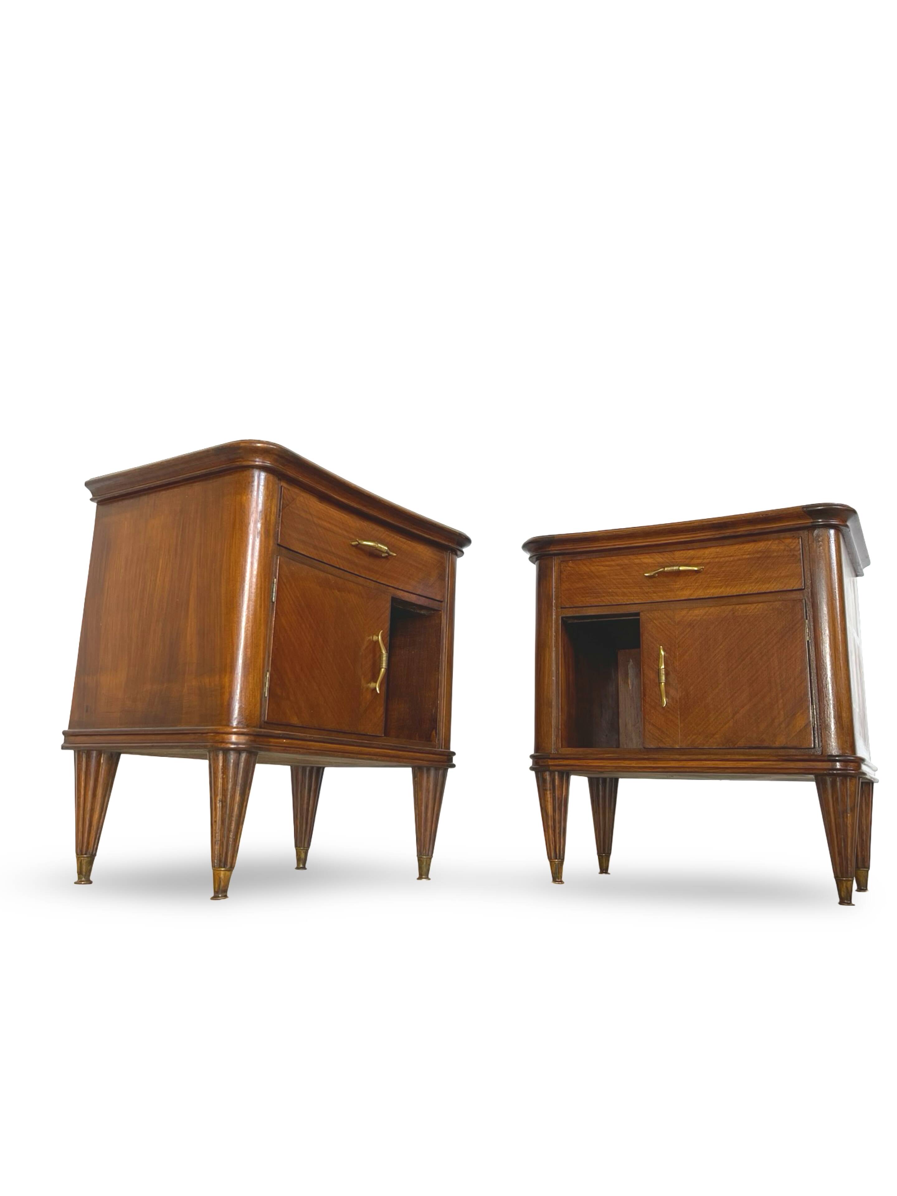 Pair of Italian bedside tables from the mid-20th century.