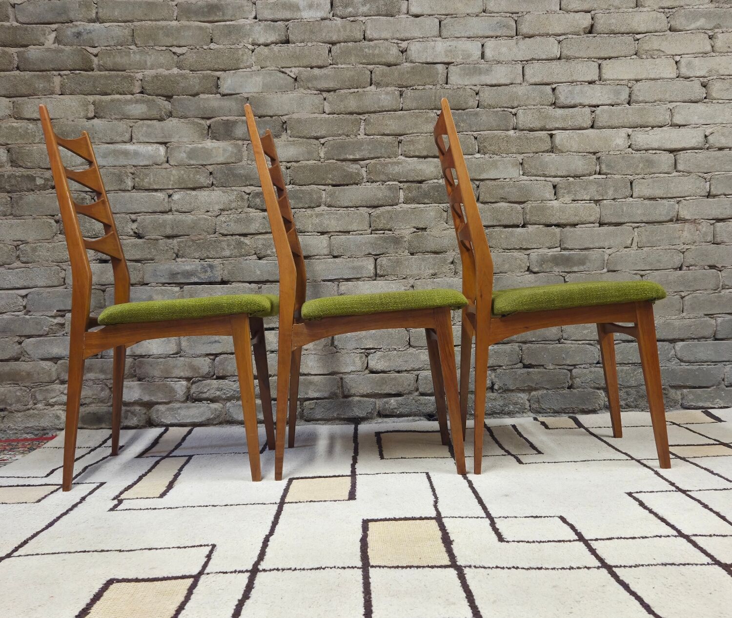 Set of 3 Scandinavian chairs from the 1960s.
