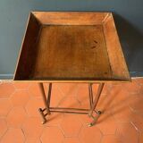 Table d'appoint en bois Napoléon III, table plateau à roulettes, XIXème