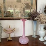 Vase en opaline  rose 32,5cm