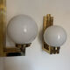 Opaline brass wall lights from the 1970s.
