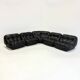 Black leather Nuvolone modular lounge sofa Rino Maturi for Mimo Padova