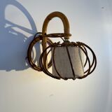 Vintage rattan wall lamp