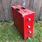 Old table football toy red metal + vintage wood players