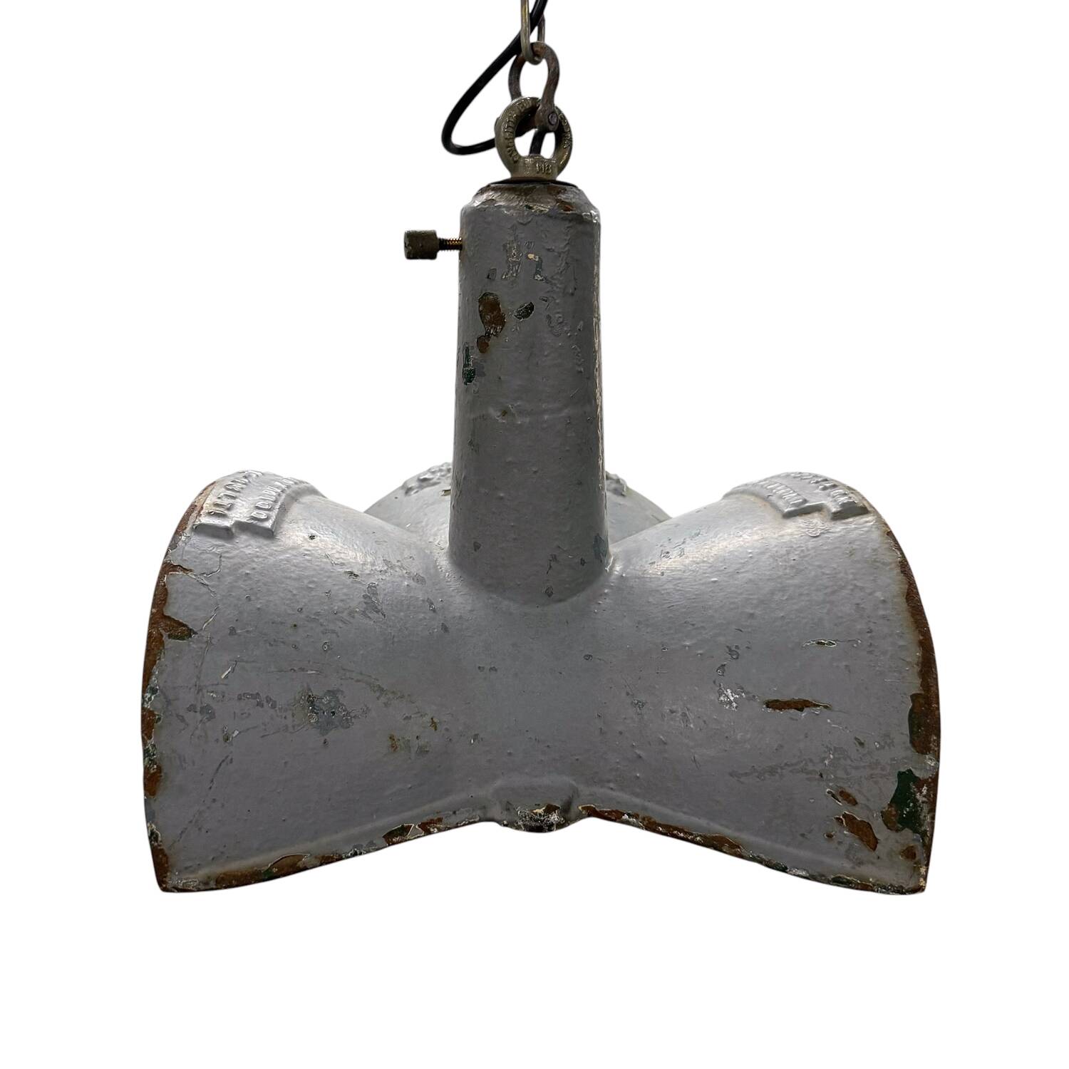 Nr. 2 Vintage industrial mirrored pendant light by Esla