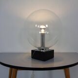 Large Glass Globe & Marble Table Lamp from Erco, 1960s