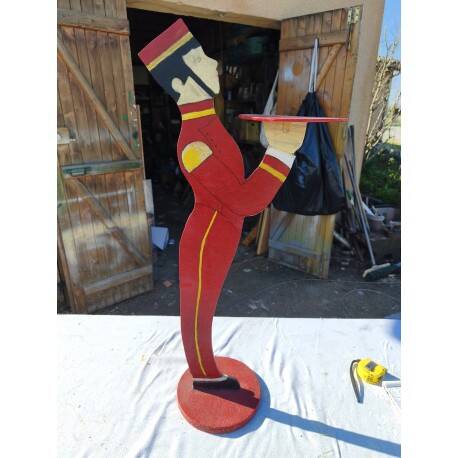 Wooden "groom" side table décor