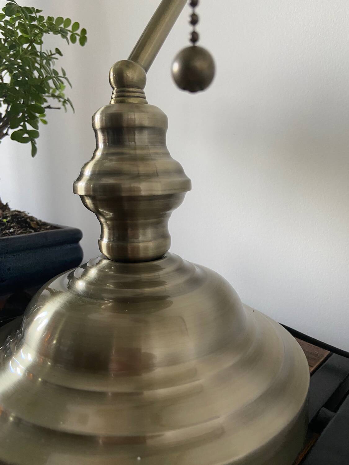 Old bronze banker desk lamp notary art deco opaline white vintage