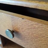 Bedside table oak compass legs - vintage