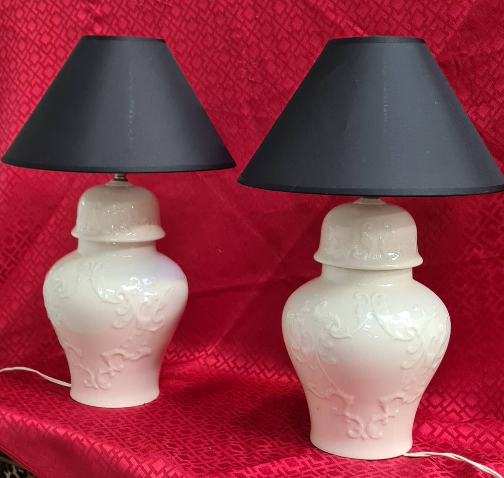 Two large pair of ceramic lamp