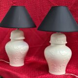 Two large pair of ceramic lamp
