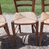 6 antique mulched chairs