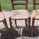 6 antique mulched chairs