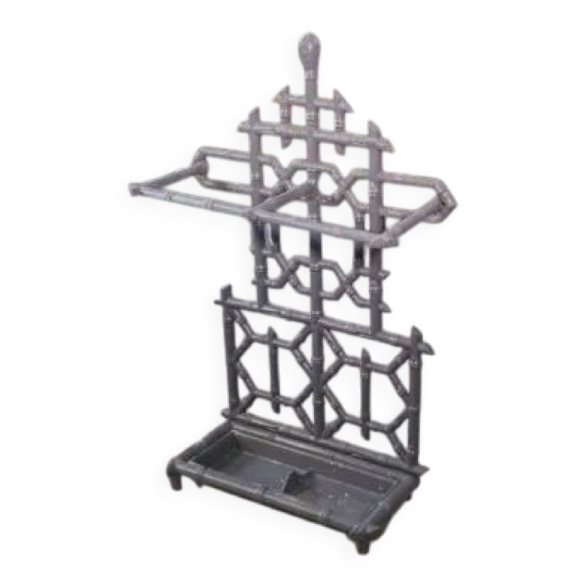 Porte-parapluie en fonte émaillée gris 1940’s