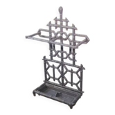 1940s gray enameled cast iron umbrella stand