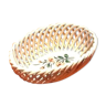Empty pocket / spanish ceramic basket, braided and openwork floral decoration