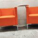 Paire de fauteuils vintage cubis de talin avec tablette