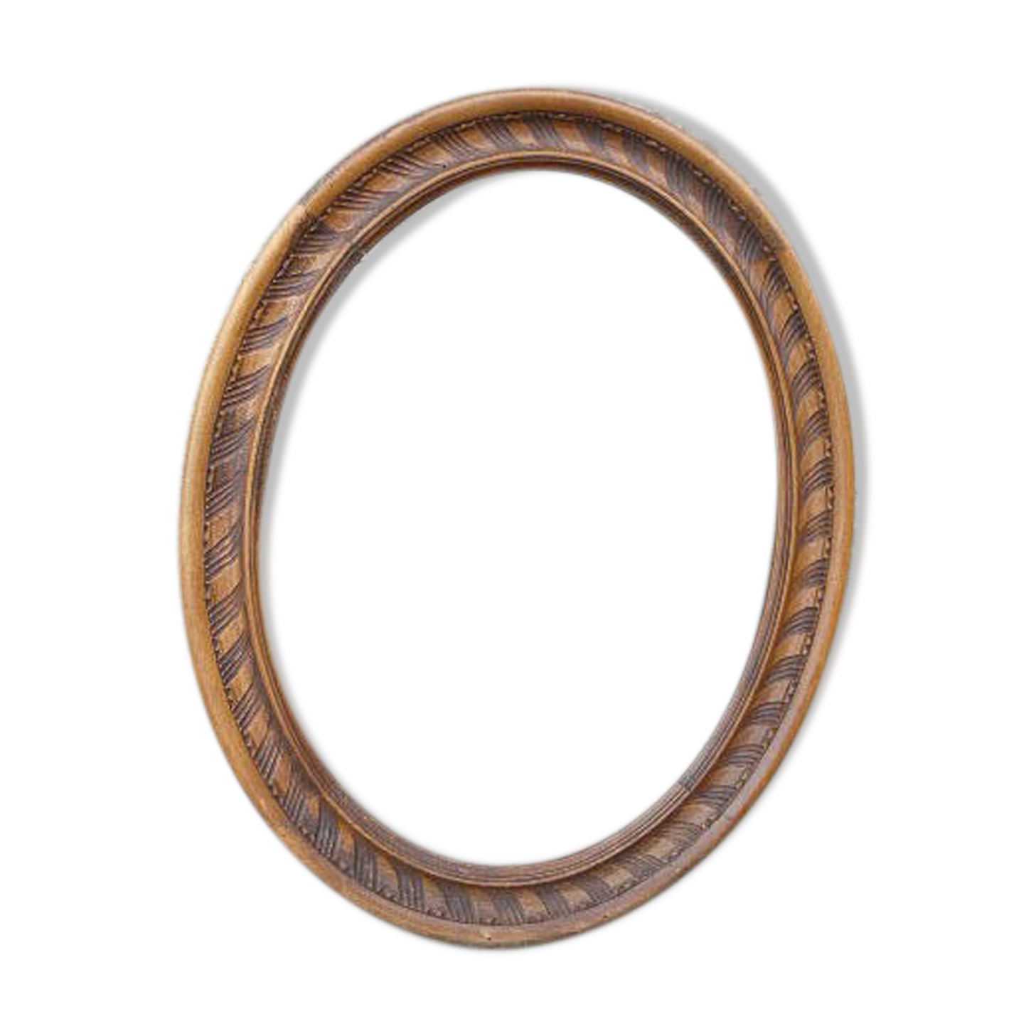 Old oval frame carved wood