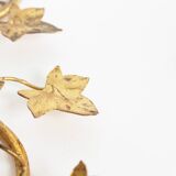 Gilt Pair of 1960's Italian 'Ivy' candle holders
