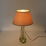 1950s glass table lamp by Kristalunie Maastricht, Netherlands