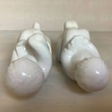 Pair of bookends featuring children reading from the 1970s.