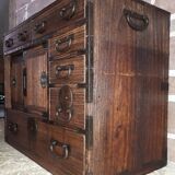 Cabinet, wooden tansu, Japan late Edo period