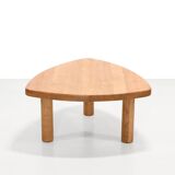 Table d'appoint triangulaire vintage en chêne