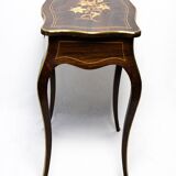 Napoleon III style floral marquetry work table / hairdresser's table.