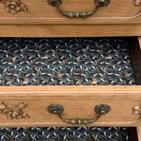 Commode de style Louis XV chêne brut massif, 1920