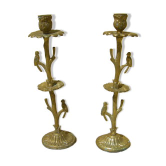 Pair of vintage candle holders