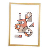 Illustration - Affiche A3 abstraite géométrique graphique colorée numérotée #004