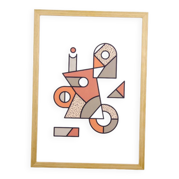 Illustration - Abstract geometric graphic colorful A3 poster numbered #004