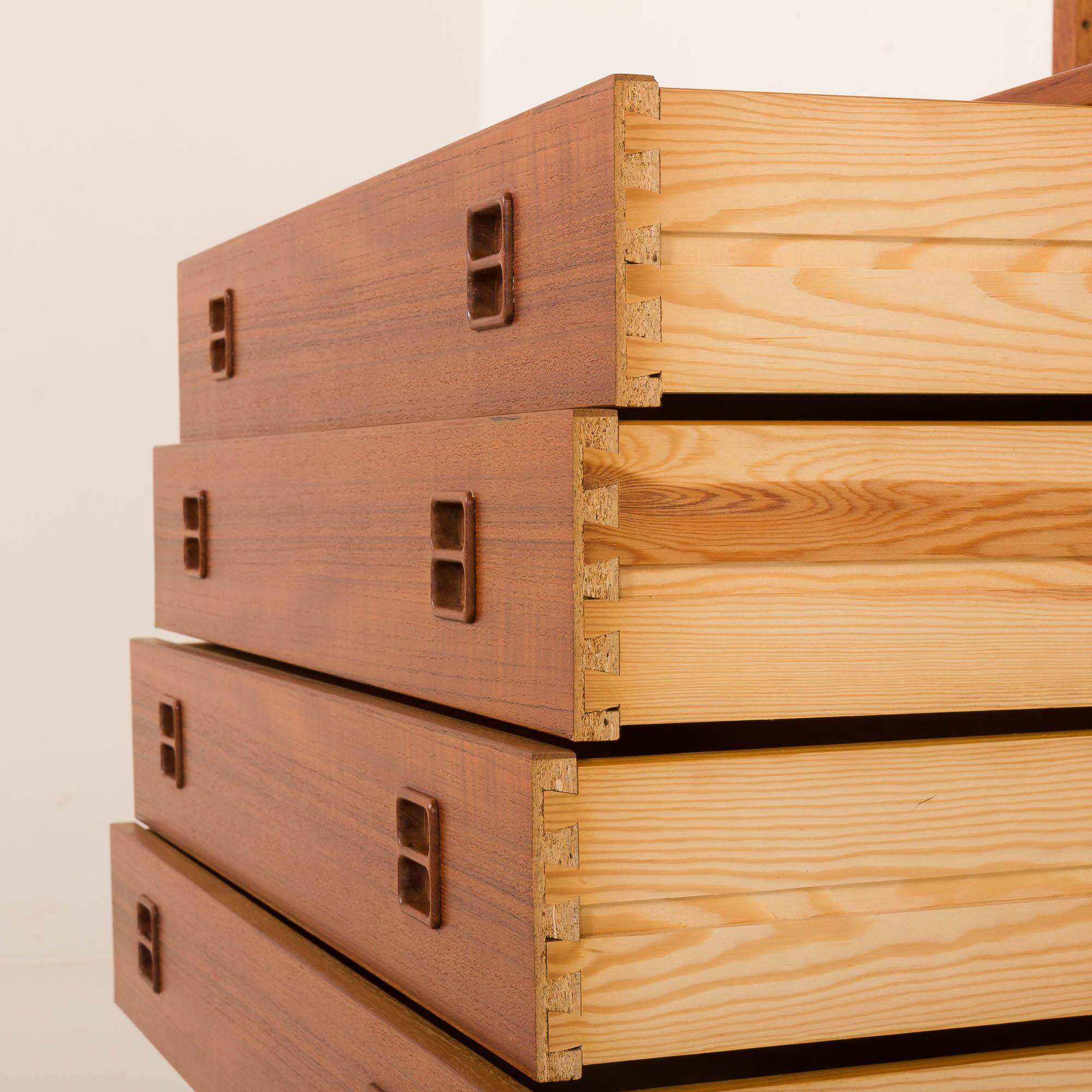 Danish vintage teak wall unit with a desk, 1960s
