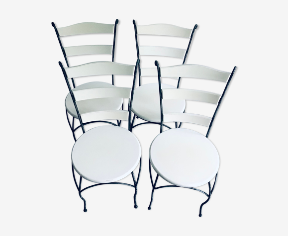 Chaises bois et fer patinés