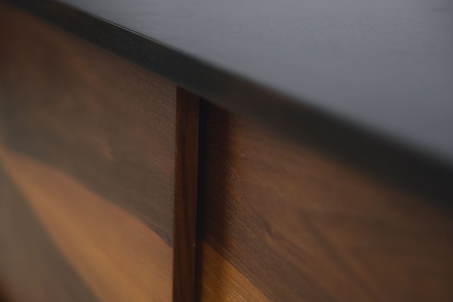 Dutch walnut sideboard with metal legs, 1960s