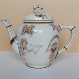 Teapot Sarreguemines cherub patterns
