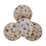 Set of 4 old polychrome plates