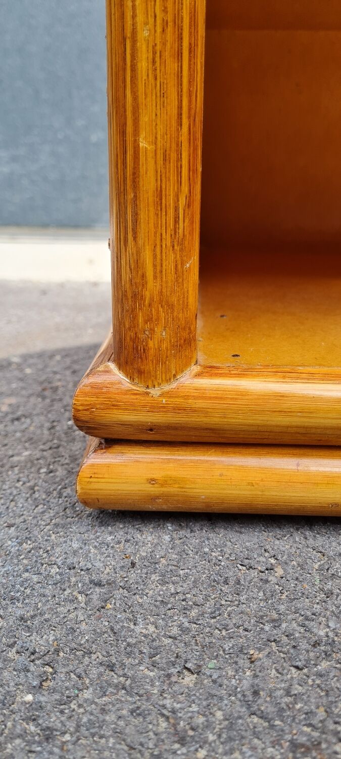 Vintage rattan bedside