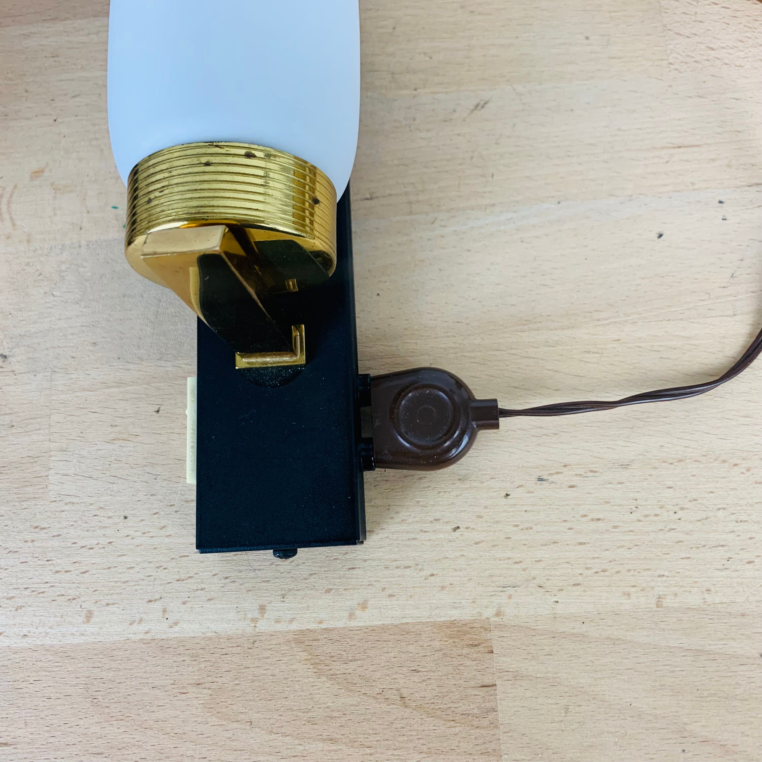 Pair of wall lamps Lunel/Arlus opaline 50s