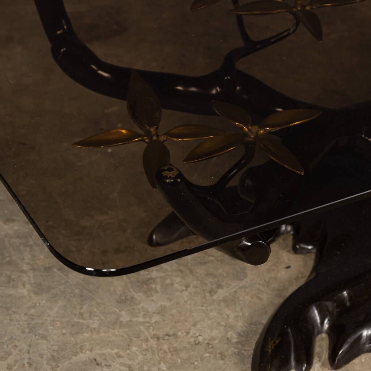 Striking mid 20thc belgian bonsai tree coffee table, willy daro c.1970