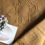 Ancient drap in pure lin washed vermeil
