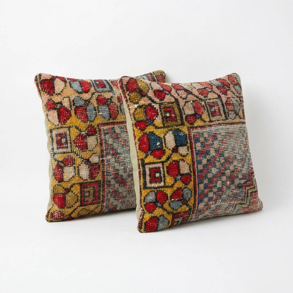 Set of 2 vintage kilim cushion covers 43x46 cm