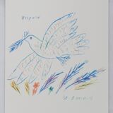 Alekos Fassianos: Dove of Peace, signed lithograph