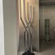 Massive Sculptural Chromed Floor Lamp, adjustable arms, Italian Collectible