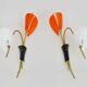 Pair of Mid-Century orange and white Arum wall sconces, Italy, 1950s